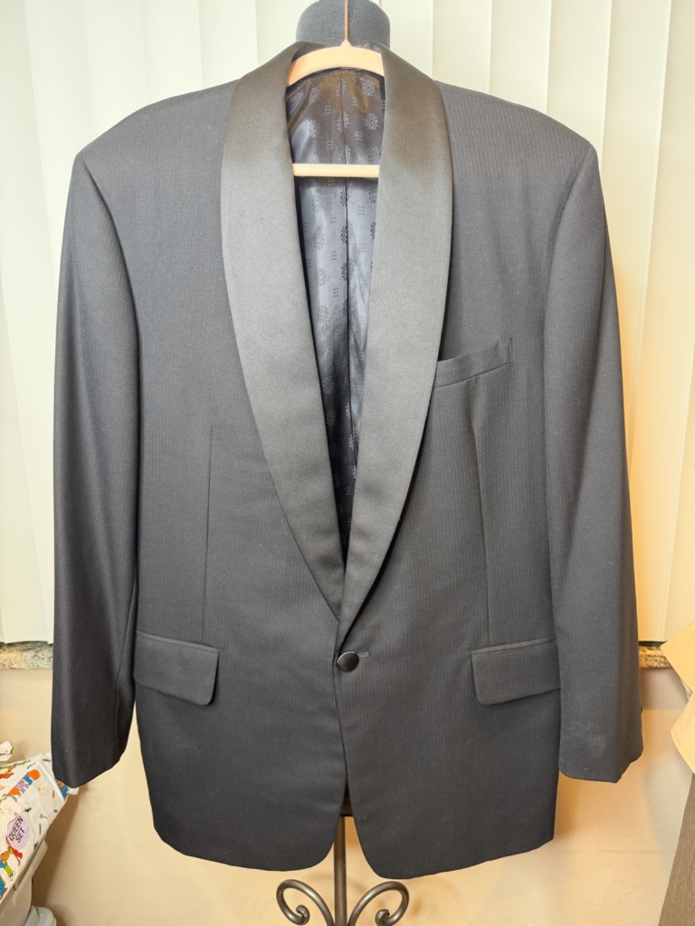 Tom James Men's Black Shawl Collar Tuxedo Jacket - Formal Evening Blazer